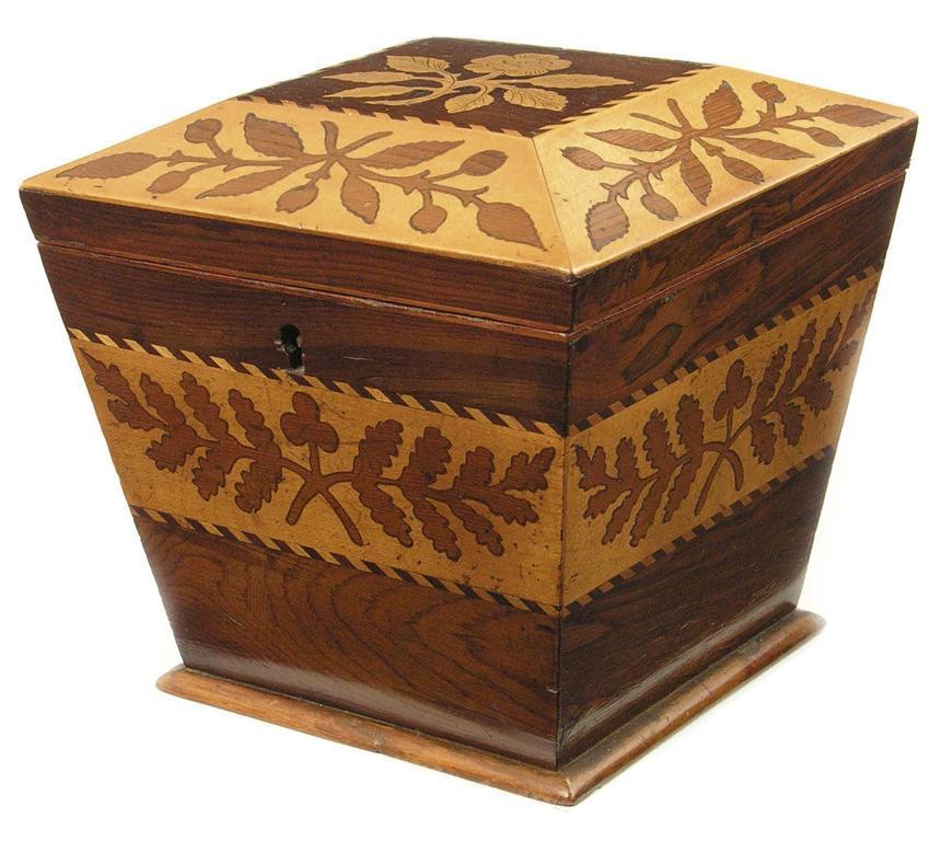 Appraisal: A Victorian Irish Kilarney marquetry tea caddy