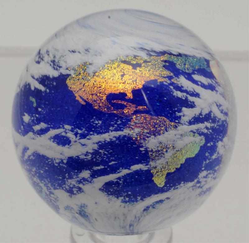 Appraisal: Geoffrey Beetem Earth Contemporary Marble Nice dichroic land masses blue