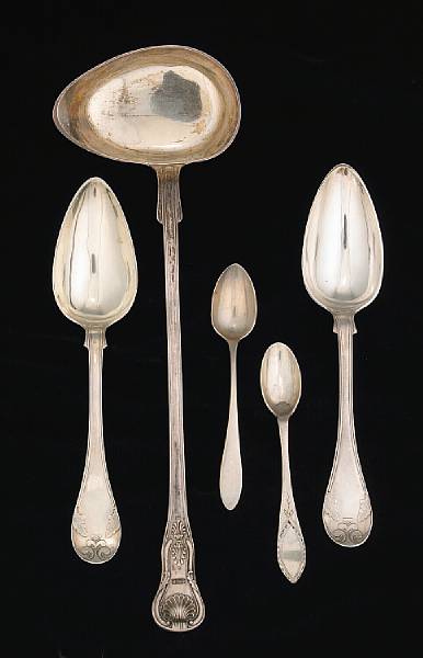 Appraisal: A group of Swedish silver flatware th century Comprising King's