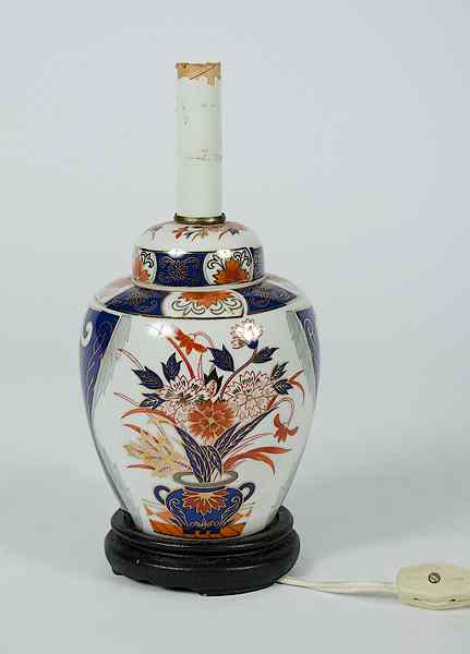 Appraisal: Imari-style Lamp Continental a porcelain vase with Imari-style decoration in