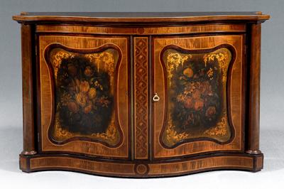 Appraisal: Hepplewhite style serpentine cabinet mahogany with rosewood satinwood and other