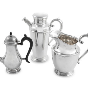 Appraisal: Three American Silver Holloware Articles Various Makers th Century comprising