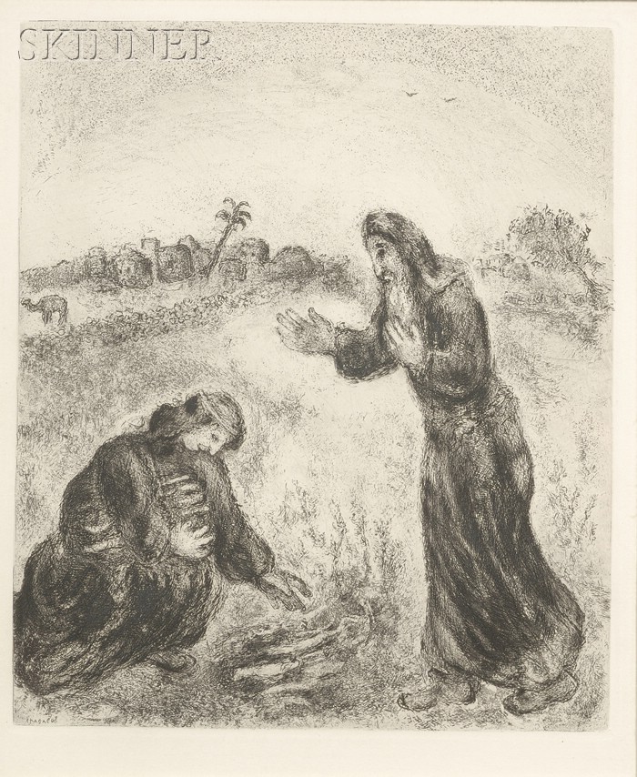 Appraisal: Marc Chagall Russian French - Elijah and the Widow of