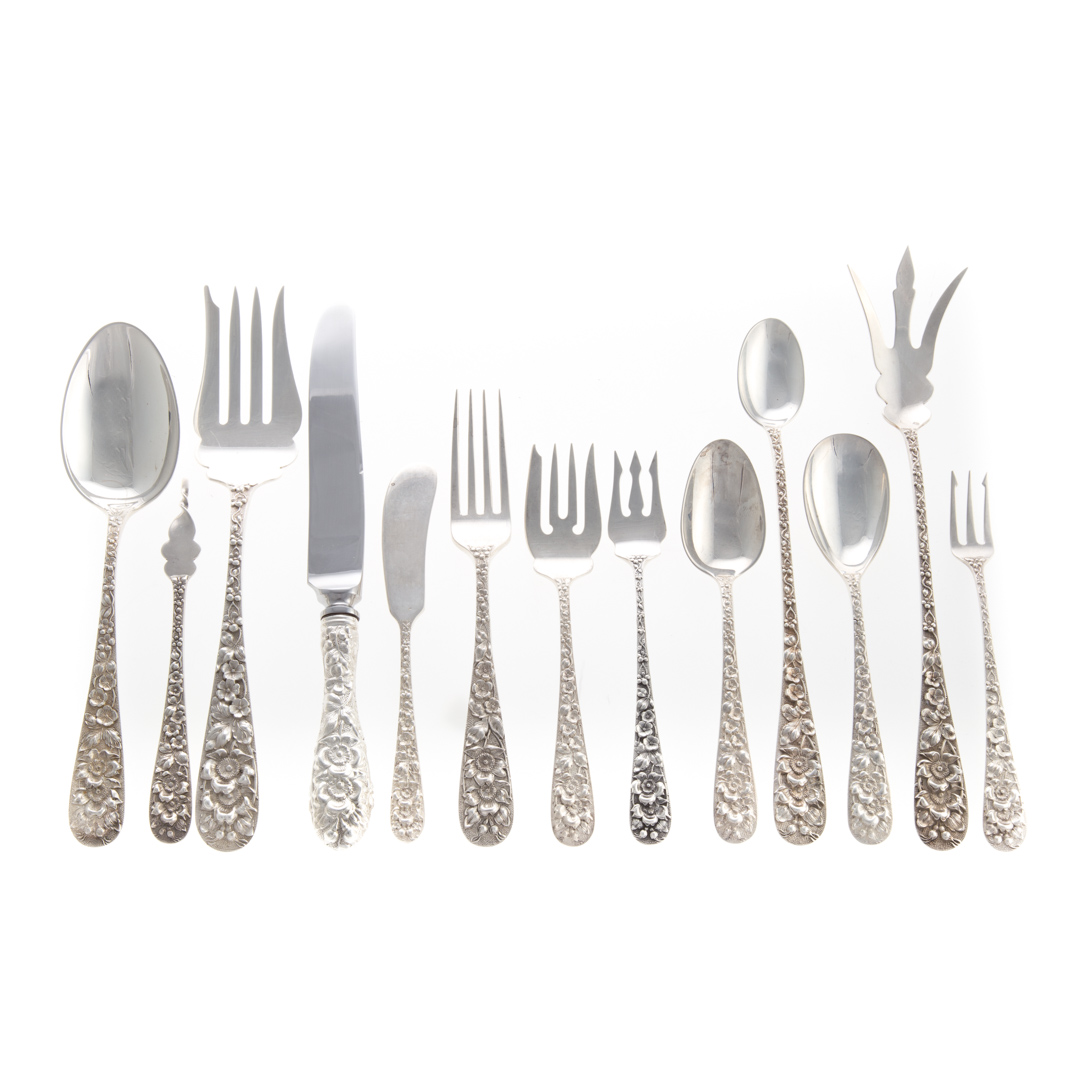 Appraisal: Stieff Forget-Me-Not sterling -pc flatware comprising knives in L forks