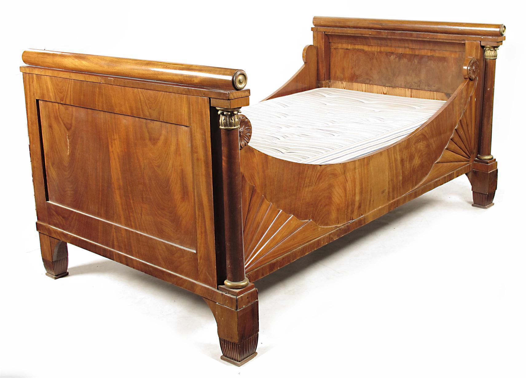 Appraisal: A late th century continental mahogany and giltwood day bed