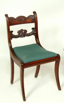 Appraisal: A SET OF FOUR GEORGE IV MAHOGANY DINING CHAIRS the