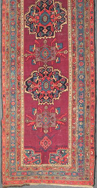 Appraisal: Kurdish Long CarpetNorthwest Persia Late th Century Size Approximately feet