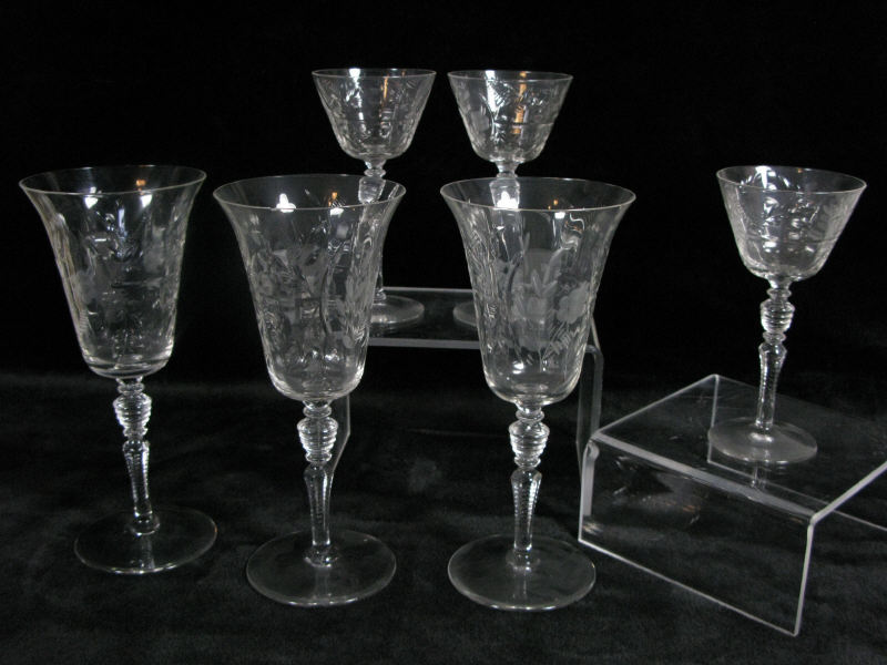 Appraisal: Set of Six Cut Crystal Stemware including three goblets and