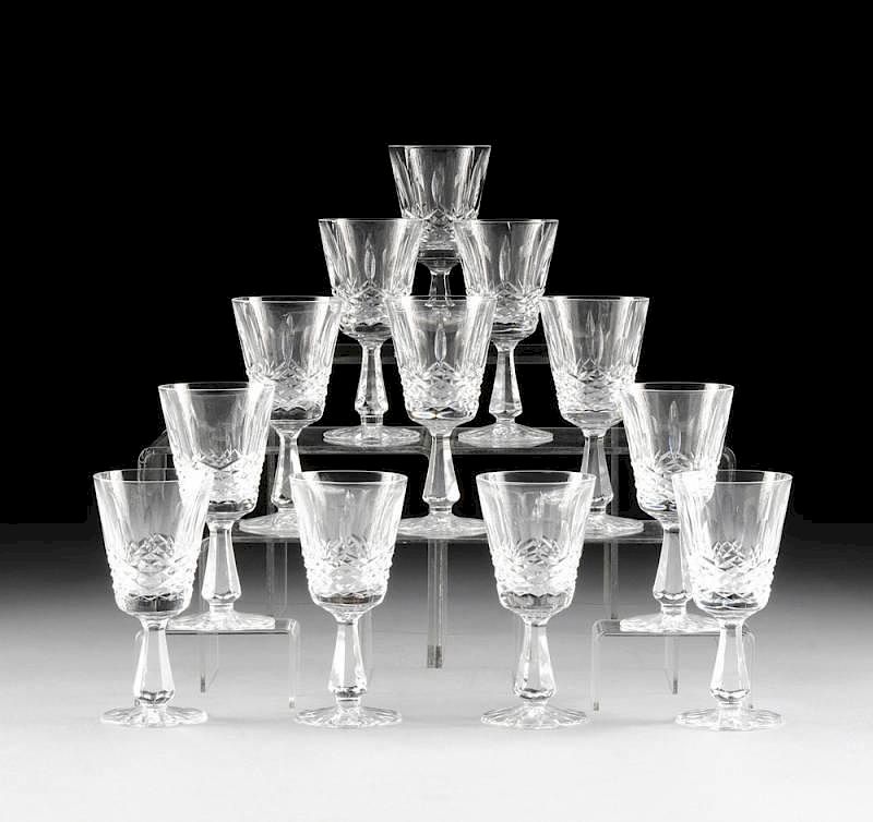 Appraisal: A SET OF TWELVE WATERFORD CUT CRYSTAL CLARET WINE GLASSES