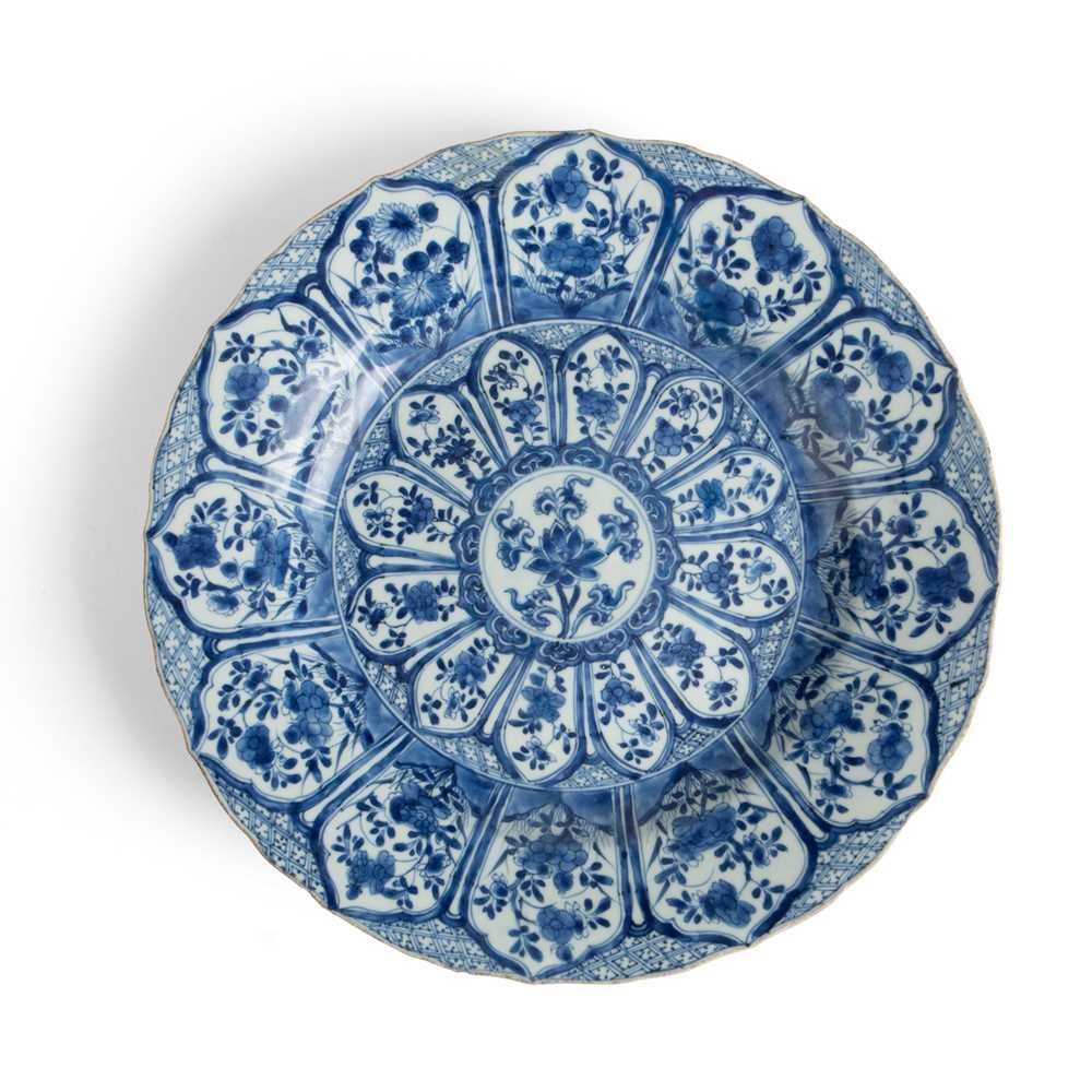 Appraisal: BLUE AND WHITE 'FLOWER' FOLIATE CHARGER QING DYNASTY KANGXI PERIOD