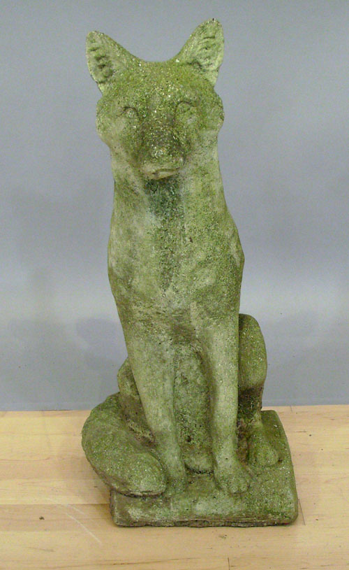 Appraisal: Cement fox garden statue h