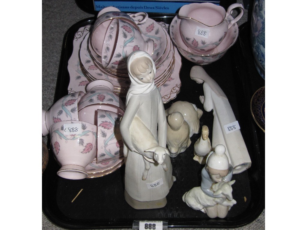 Appraisal: Tuscan part teaset two Lladro figures etc