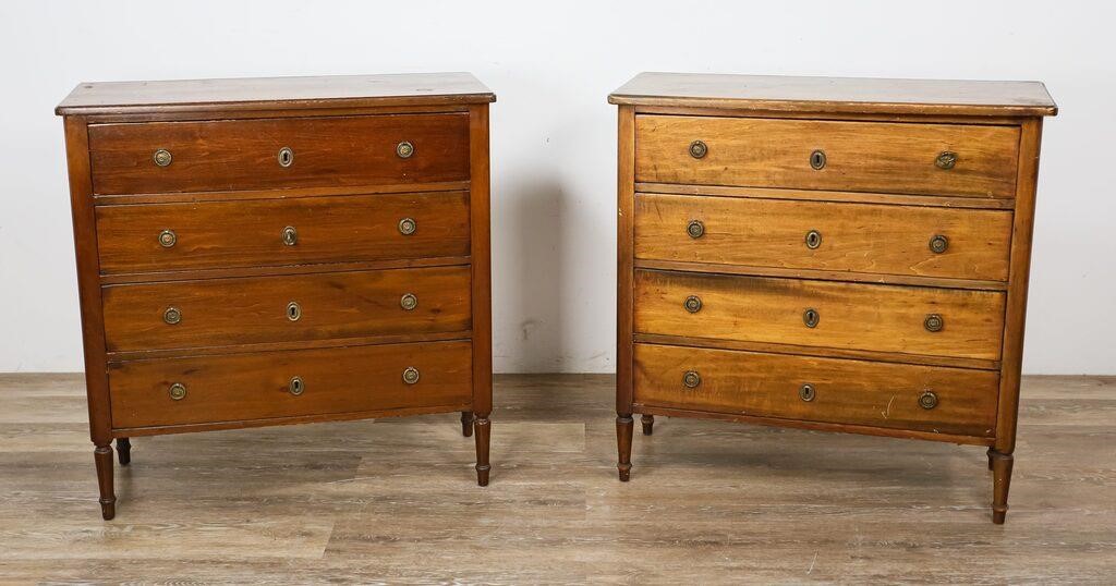 Appraisal: Pair of Sheraton style chests of drawers Late th Early