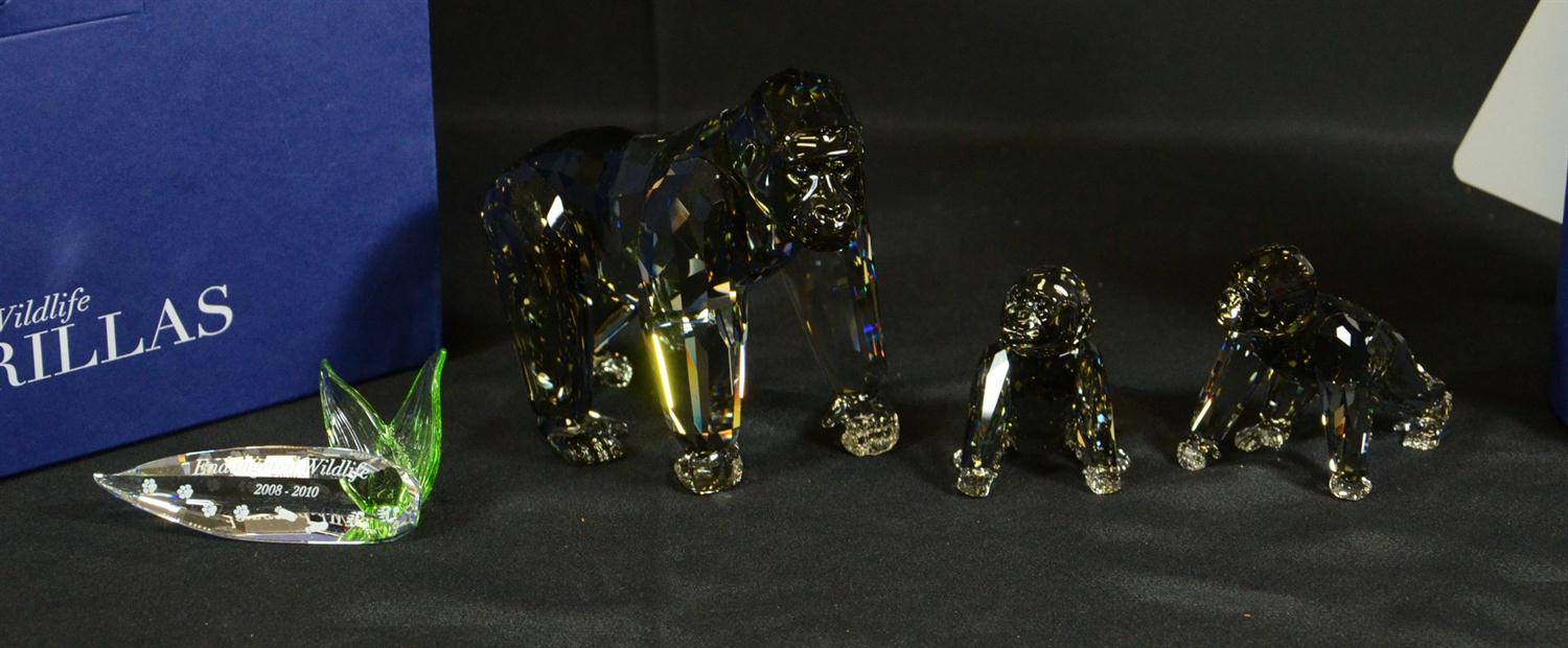 Appraisal: Swarovski Collector's Society Annual Edition Endangered Wildlife Gorillas Gorilla cub