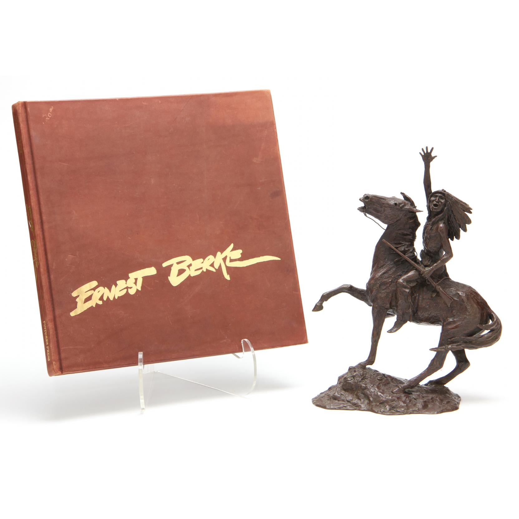 Appraisal: Bronze Sculpture Book by Ernest Berke AZ - titled Rallying