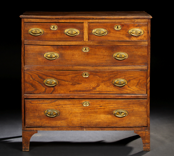 Appraisal: George III-Style Elm Chest mid- th century the rectangular top