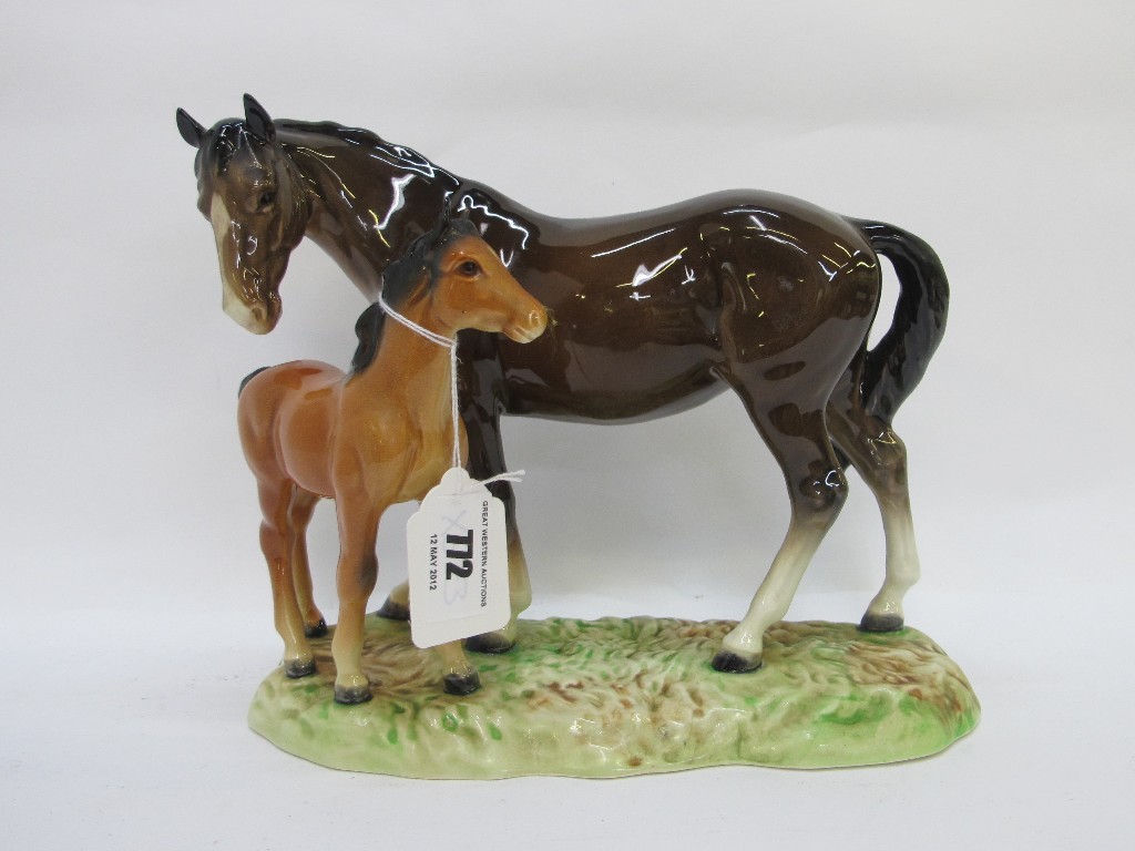 Appraisal: Beswick figure group of a horse and foal