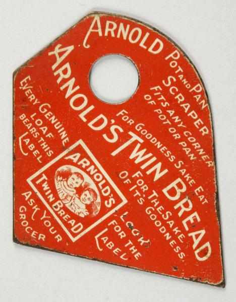 Appraisal: Arnold's Twin Bread Advertising Pot Scraper Description Nice image of