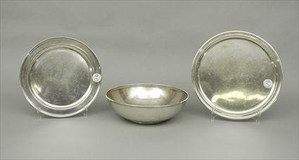 Appraisal: Two Tiffany Co Sterling Silver Plates together with a Sterling