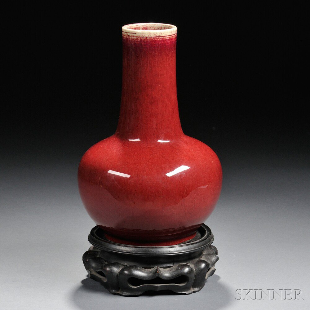 Appraisal: Flambe-glazed Bottle Vase China late th early th century the