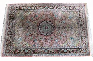 Appraisal: th C Persian Silk Rug th C Persian Silk Rug