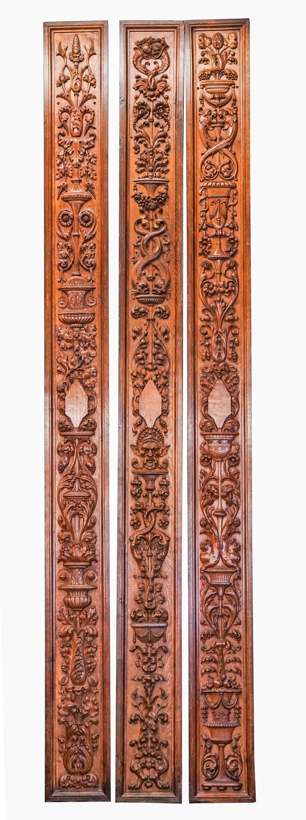 Appraisal: THREE CARVED WOOD ARCHITECTURAL PANELSProvenance The Estate of Barry Tarlow