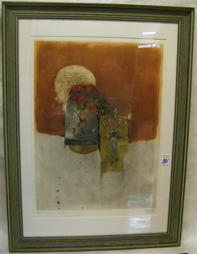 Appraisal: JOHNNY FRIEDLAENDER COLOR LITHOGRAPH German - A composition reminiscent of