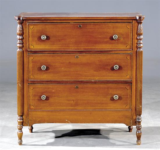 Appraisal: American Empire mahogany chest of drawers mid th century rectangular