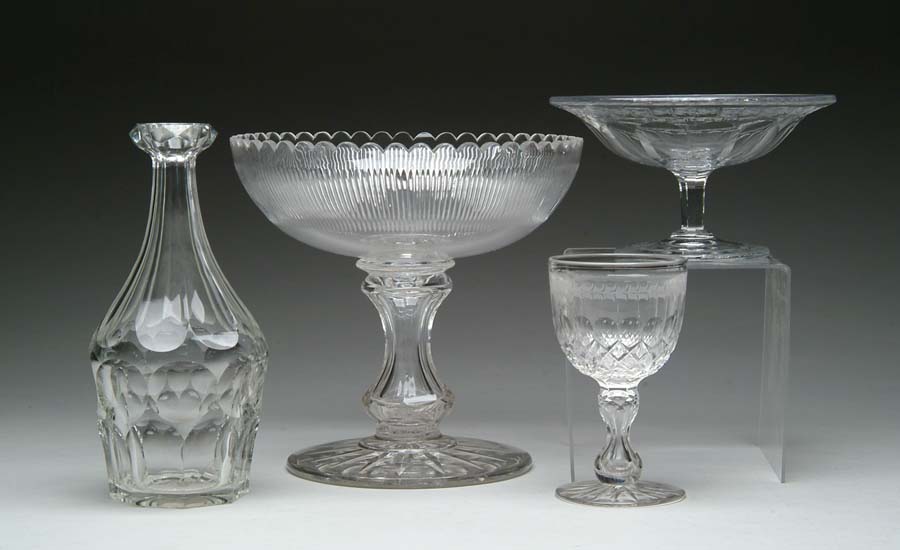 Appraisal: CUT GLASS ITEMS Lot consists of four pieces of cut