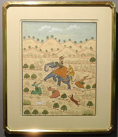 Appraisal: - Framed and matted Indian painting on silk of a