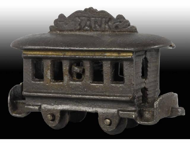 Appraisal: Cast Iron Trolley Still Bank Description Made in the US