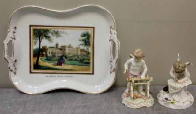 Appraisal: Two Meissen Porcelain Putti Figures One as a tailor or