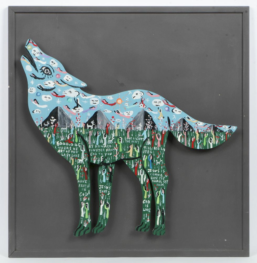 Appraisal: Howard Finster American - Howling Wolf Howard Finster American -