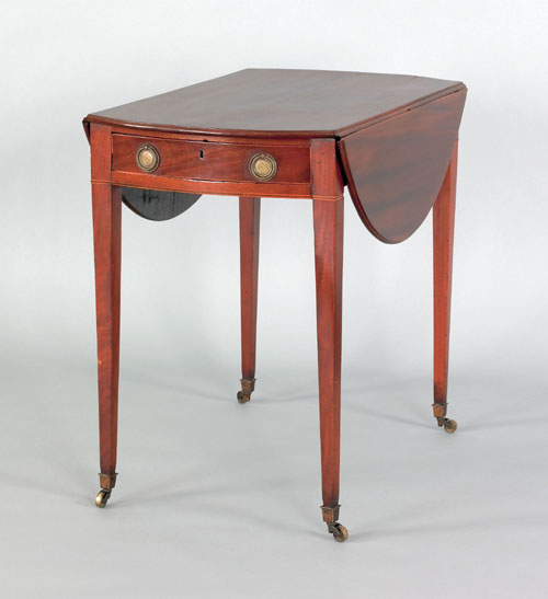 Appraisal: George III inlaid mahogany Pembroke table late th c the