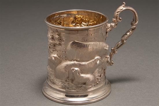 Appraisal: English repousse silver cann with hallmarks of Richard Hennell London