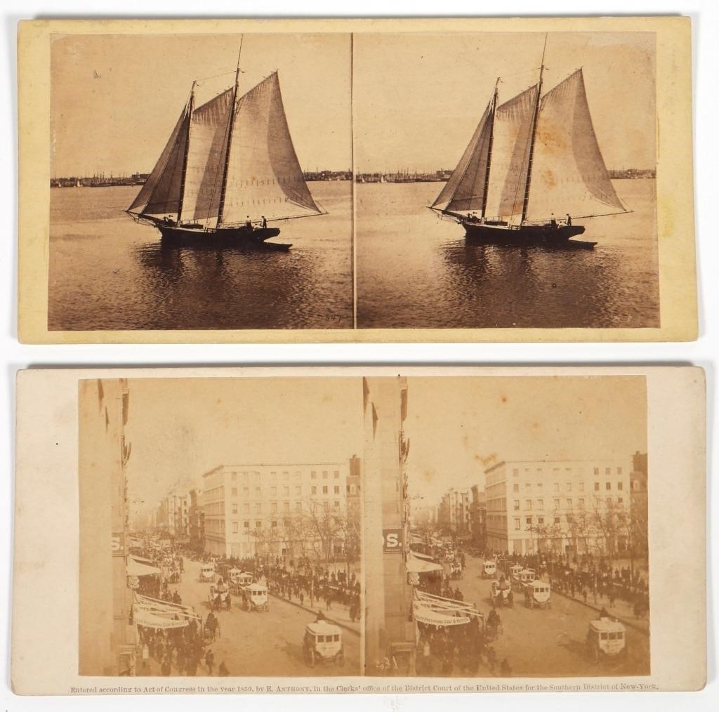 Appraisal: Two New York stereoview cards made by Anthony's Instantaneous Views