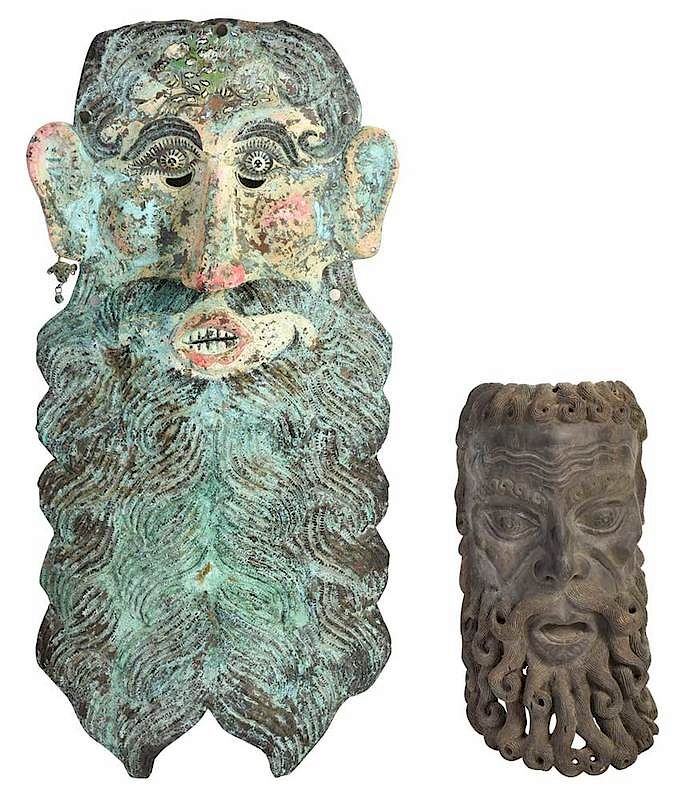 Appraisal: Two Latin American Bearded Dance Masks possibly Mexican th th