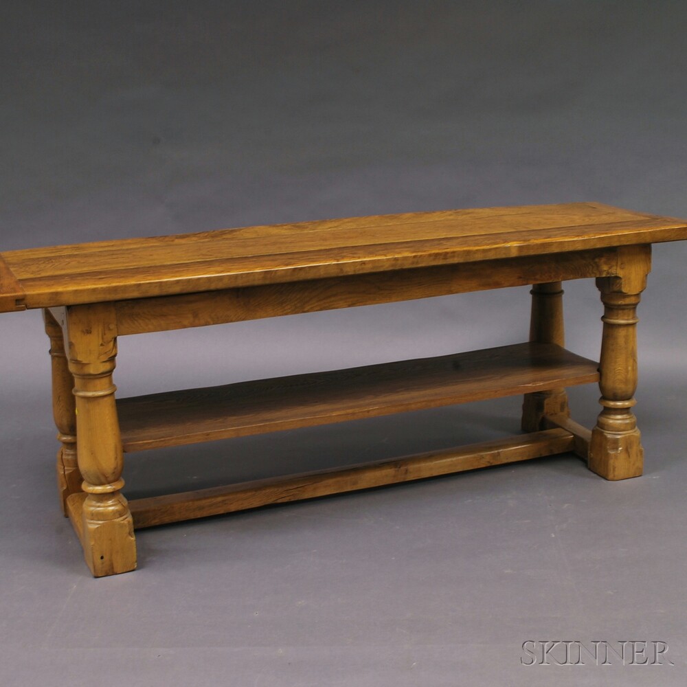 Appraisal: Baroque-style Oak Refectory Table the rectangular top supported by four