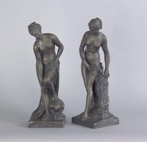 Appraisal: After Etienne Maurice Falconet two patinated bronze figures of nude