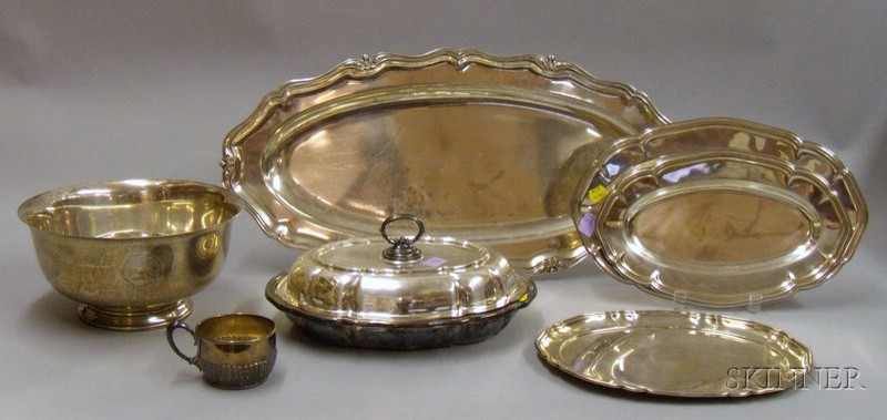 Appraisal: Seven Sterling Silver and Silver Plated Serving Items including a