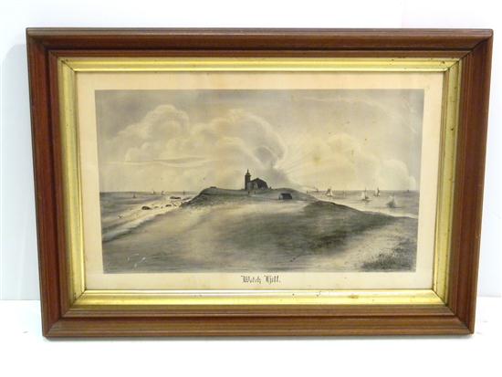 Appraisal: Watch Hill Light House ink and charcoal c signed by