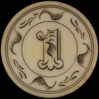 Appraisal: One Dollar Ivory Poker Chip American ca Unusual to find