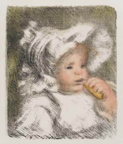 Appraisal: PIERRE-AUGUSTE RENOIR Enfant au Biscuit Color lithograph on Arches Ingres