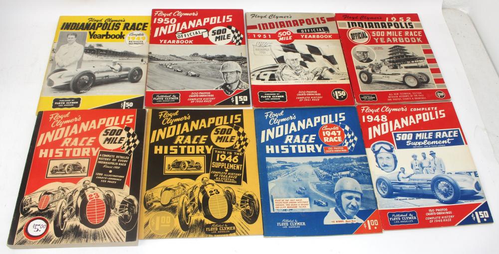 Appraisal: COMPLETE RUN OF CLYMER'S INDIANAPOLIS YEARBOOKS - RACE HISTORYComplete Run