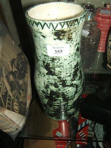 Appraisal: A cylindrical pottery vase with waisted neck by Jacques Blin