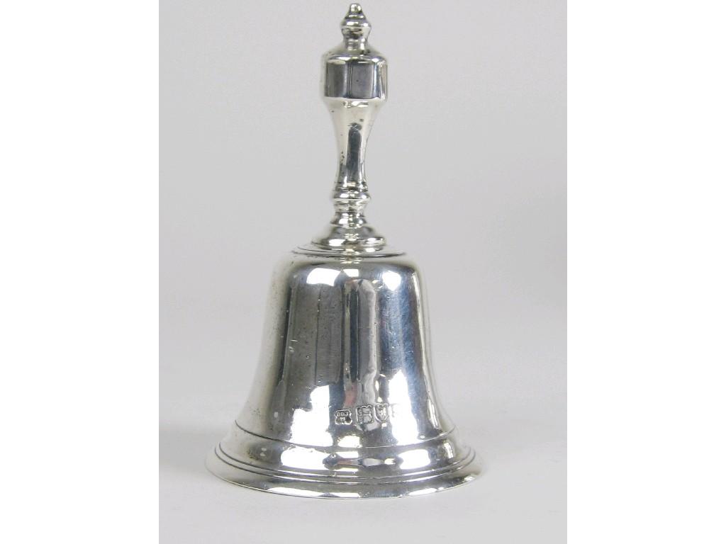 Appraisal: A George V Hand Bell with hexagonal section baluster handle