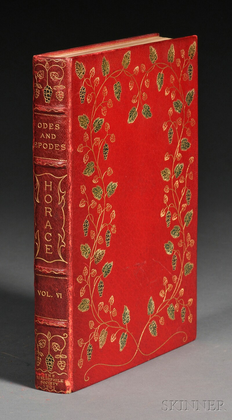 Appraisal: Decorative Binding Horace Odes and Epodes Boston Bibliophile Society gilt