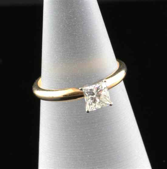 Appraisal: A ct gold set solitaire diamond ring the princess cut