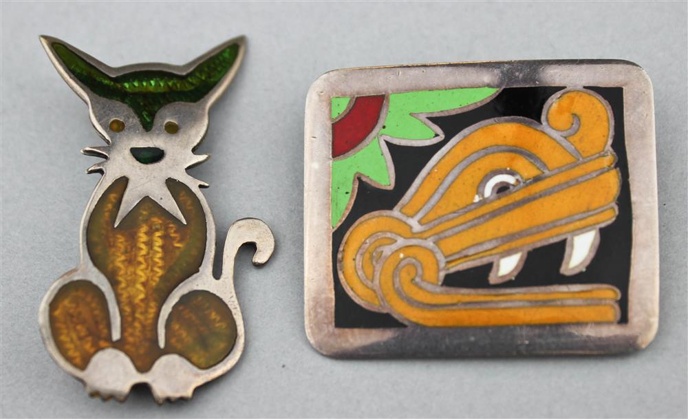 Appraisal: TAXCO MEXICAN STERLING AND ENAMEL PIN BY GERARDO LOPEZ WITH