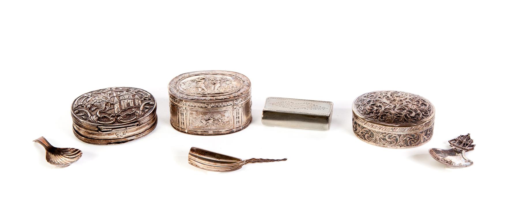 Appraisal: SEVEN PIECES OF SILVER AND SILVER PLATE European th and